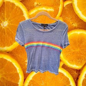 DEREK Heart Blue Shirt with Rainbow in Middle Size‎ Large